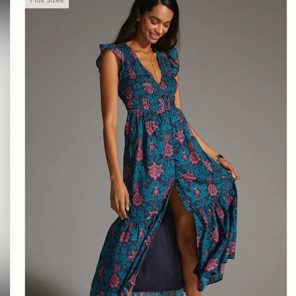 Anthropologie peregrine midi dress